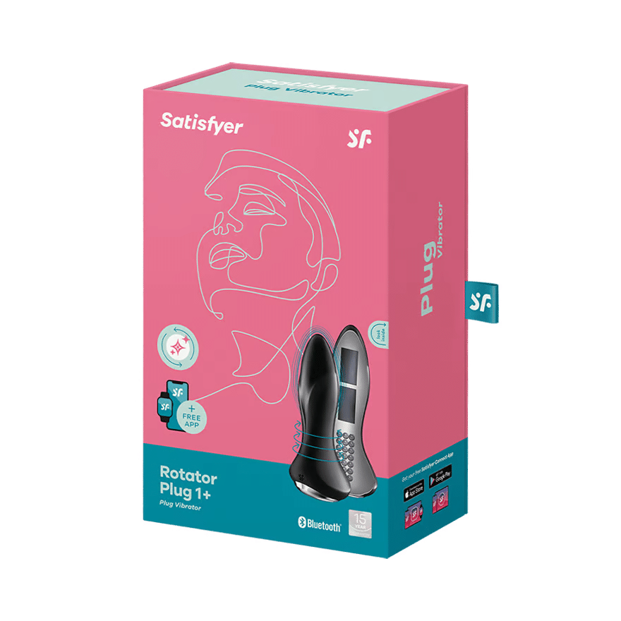 satisfyer rotator plug 1 plus black anal vibrator package