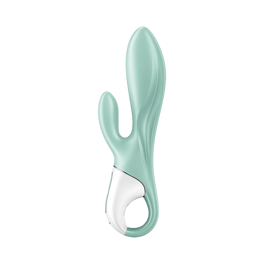 satisfyer air pump bunny 5 app controlled vibrator green side view
